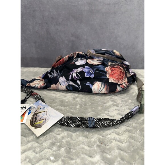 Kavu Mini Rope Sling Crossbody Bag Winter Bliss New W/ Tags Flower Print Canvas - Picture 3 of 4